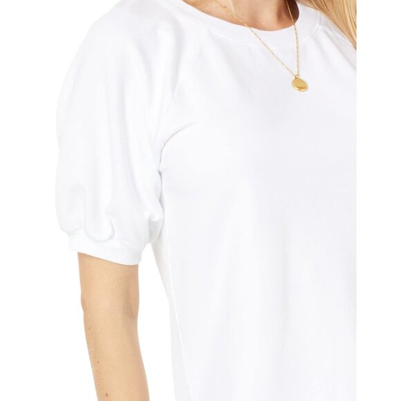 Mod-o-doc Lightweight French Terry Raglan Puff Short Sleeve Tee White LG NWT - Picture 3 of 3